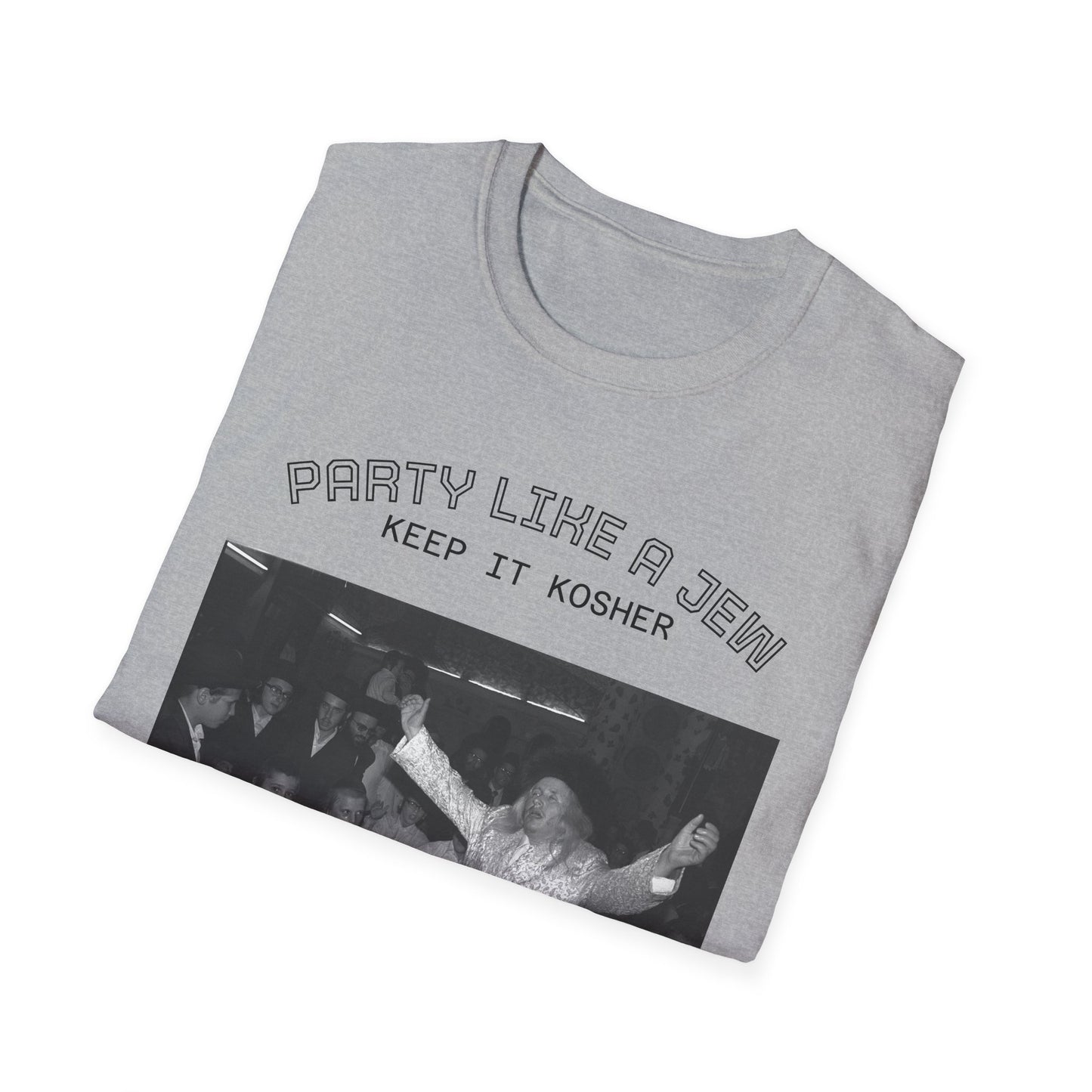 Jewish Party Graphic Tee — "Party Like a Jew, Keep It Kosher"