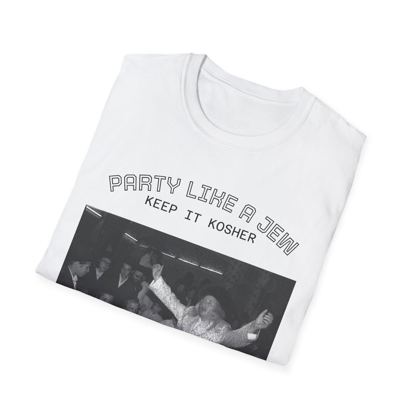 Jewish Party Graphic Tee — "Party Like a Jew, Keep It Kosher"