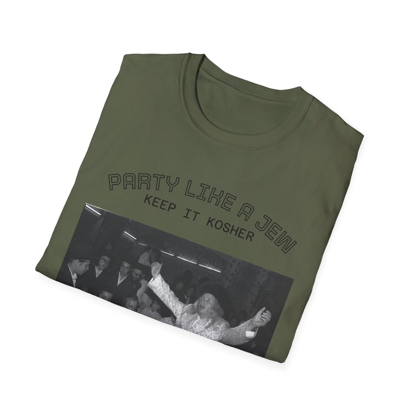 Jewish Party Graphic Tee — "Party Like a Jew, Keep It Kosher"