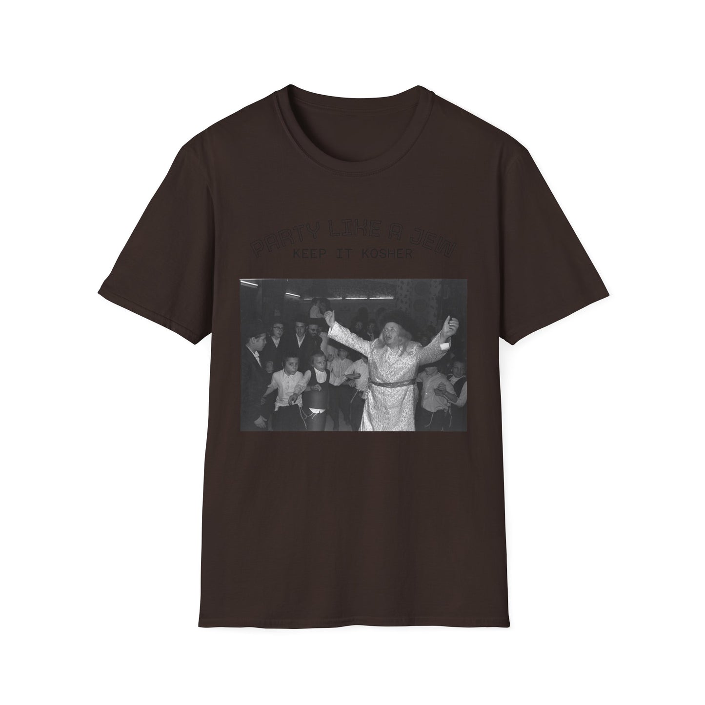 Jewish Party Graphic Tee — "Party Like a Jew, Keep It Kosher"