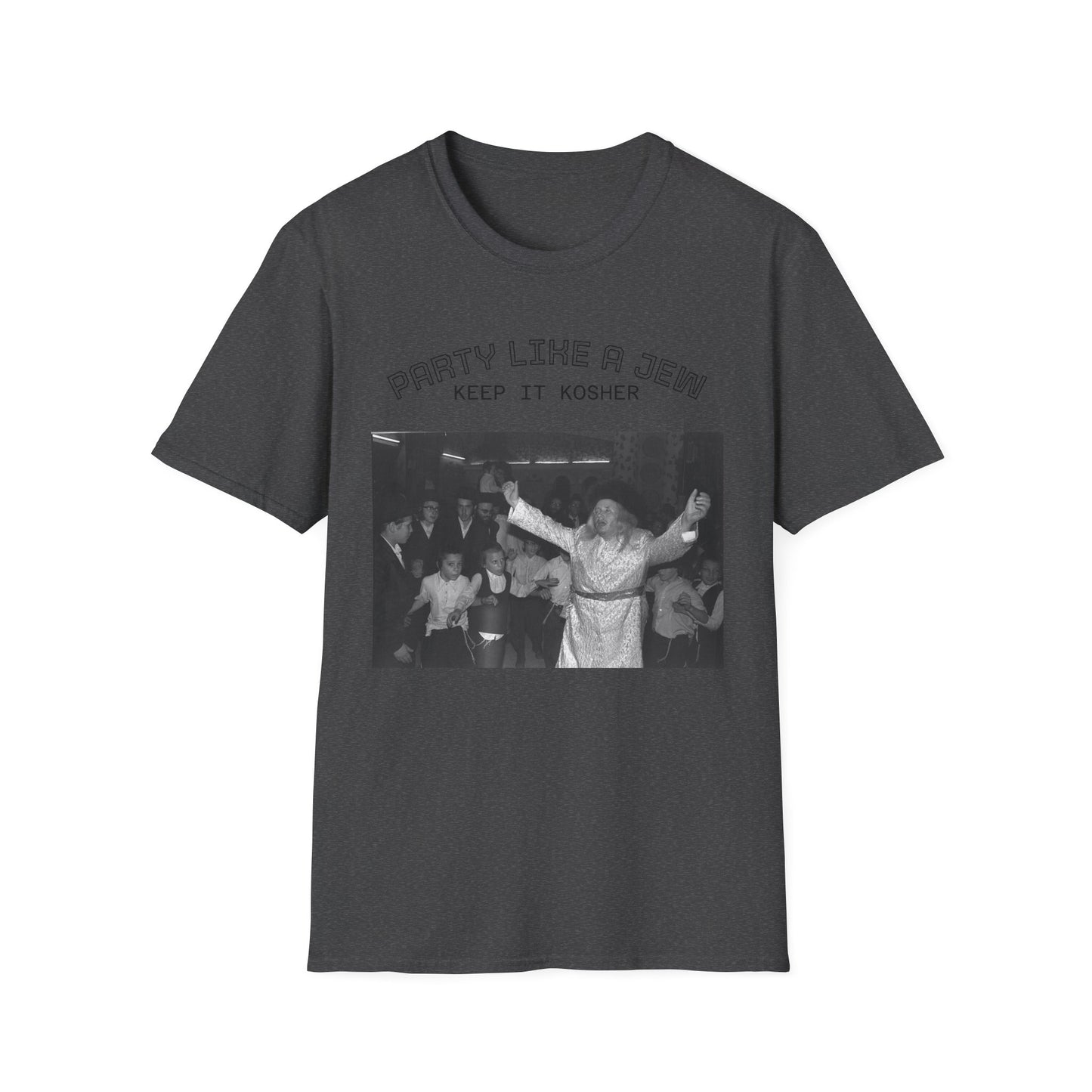 Jewish Party Graphic Tee — "Party Like a Jew, Keep It Kosher"