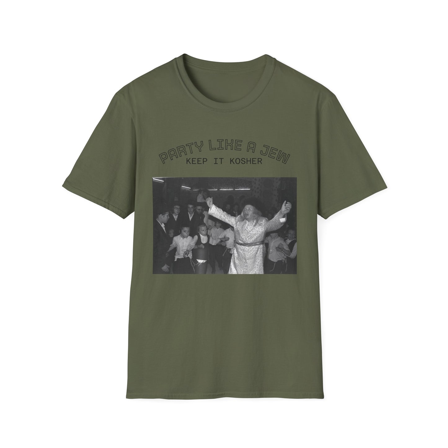 Jewish Party Graphic Tee — "Party Like a Jew, Keep It Kosher"