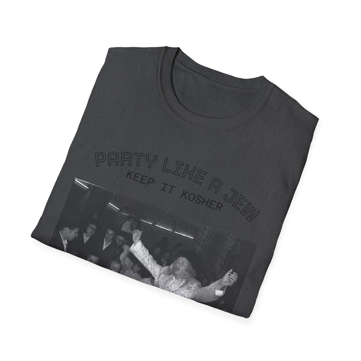 Jewish Party Graphic Tee — "Party Like a Jew, Keep It Kosher"