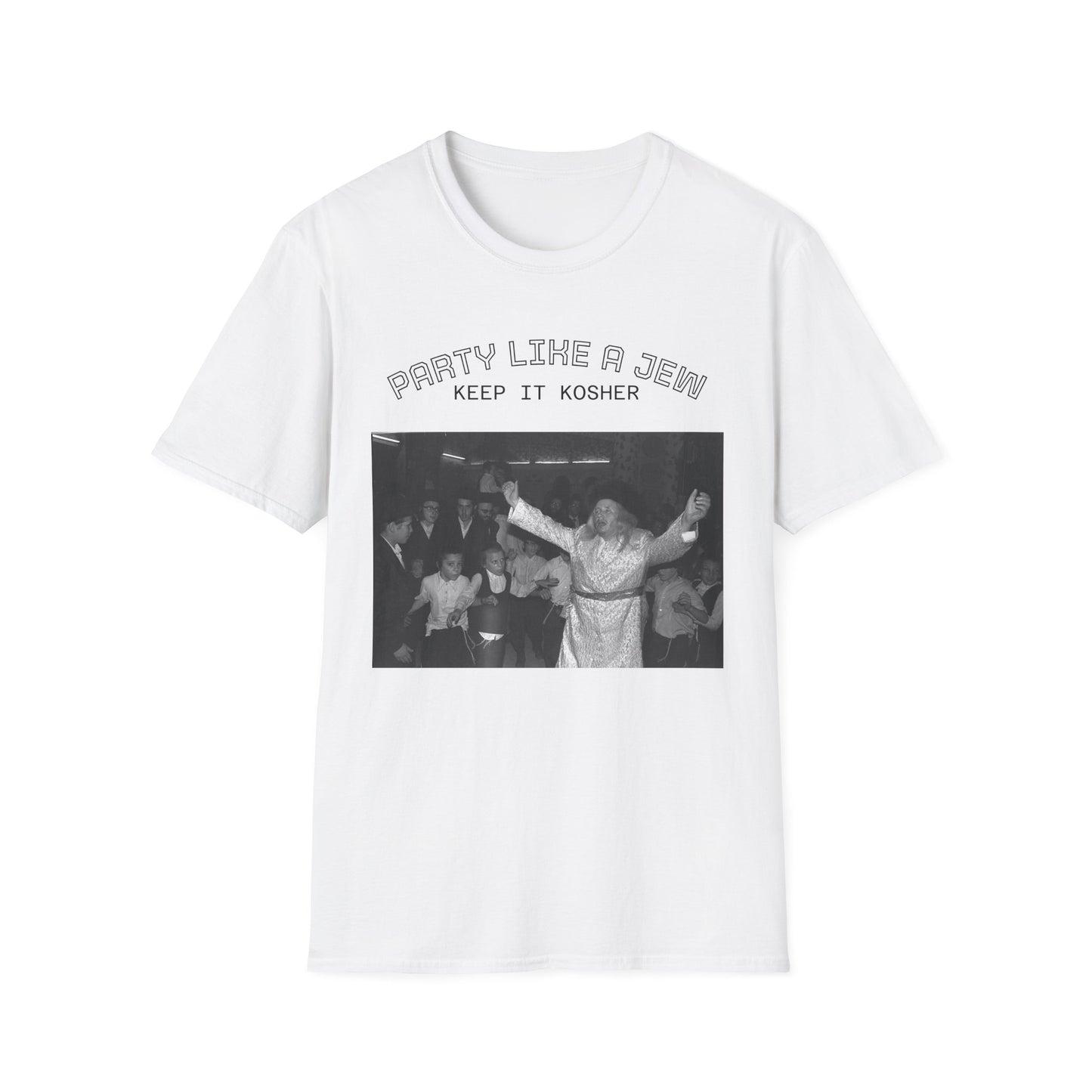 Jewish Party Graphic Tee — "Party Like a Jew, Keep It Kosher"